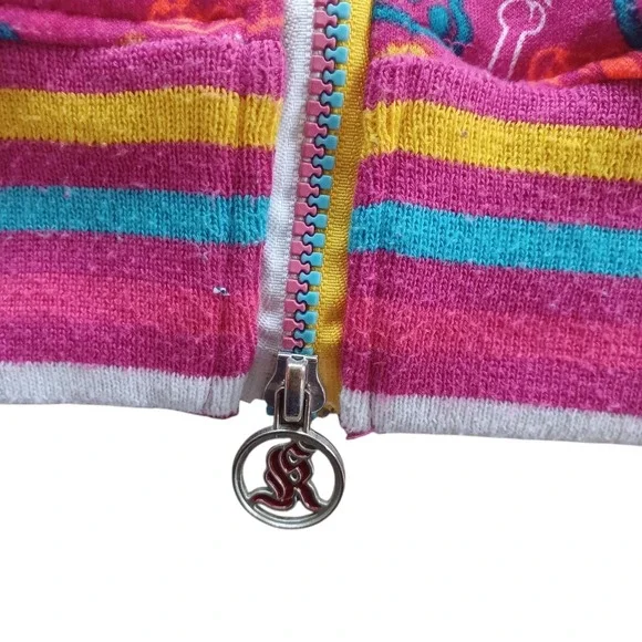 Kanji Premium Japan Y2K Streetwear Grunge Track Jacket Pink Sugar Skulls Gems XL - Picture 2 of 8